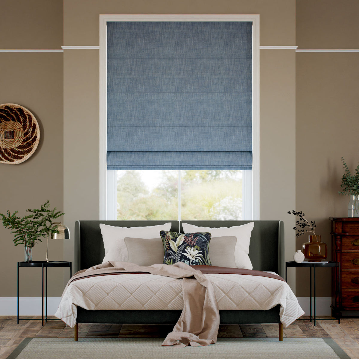 Colorized Eco-Friendly Nyah Lagoon Blue Roman Blind 7788
