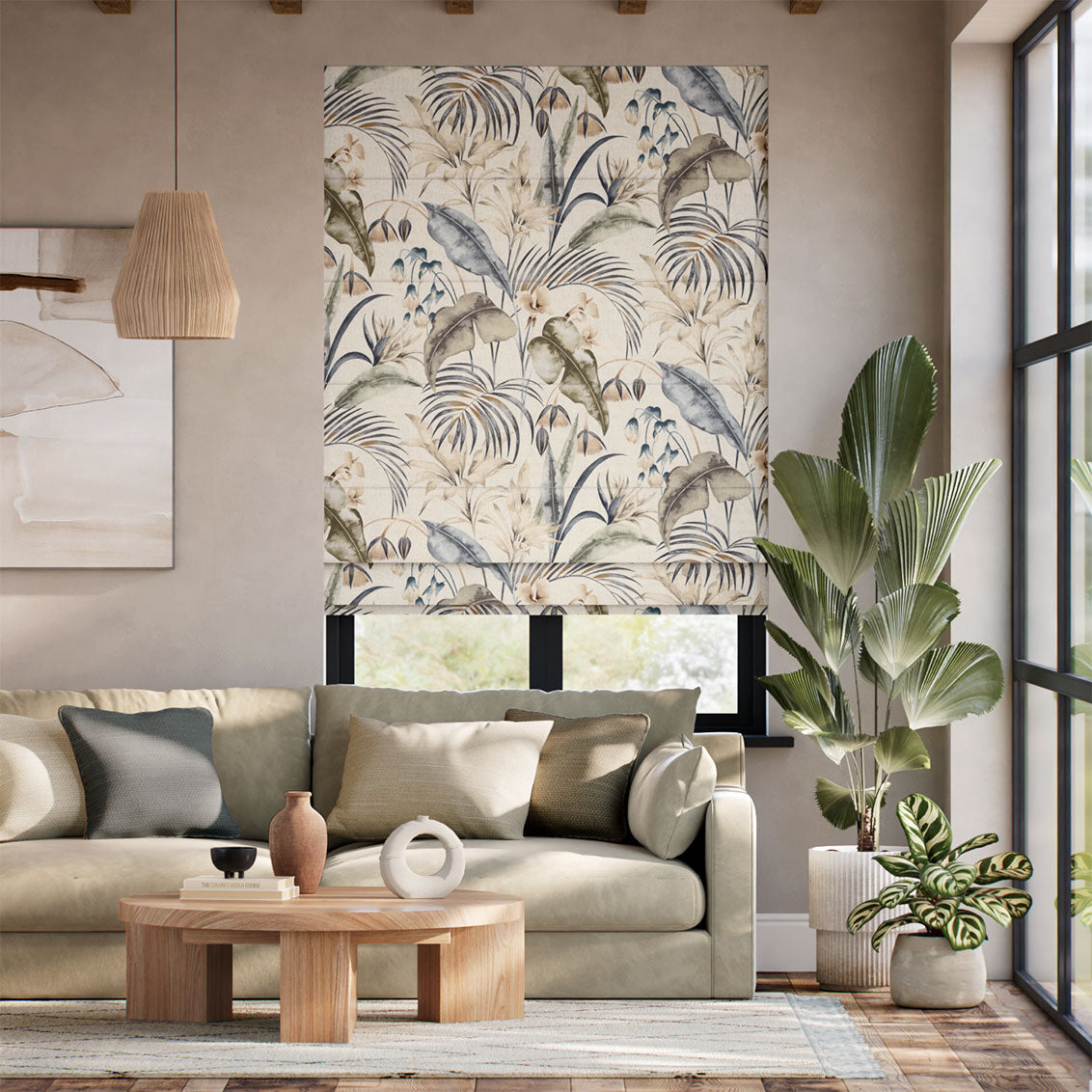 Colorized Cedella Sepia  Roman Blind 7820