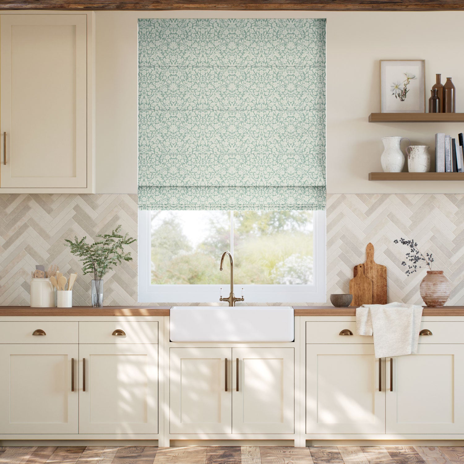 Colorized Eleni Sage Roman Blind 7832