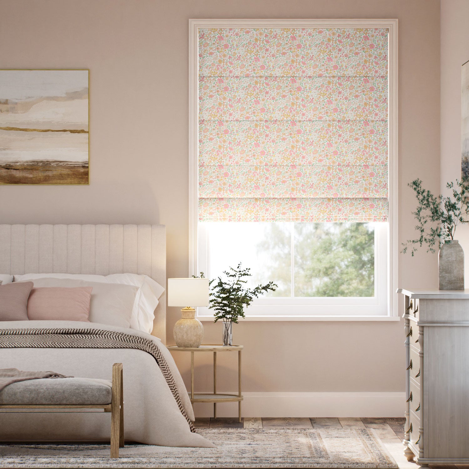 Colorized Wharfedale Apricot Roman Blind 7856