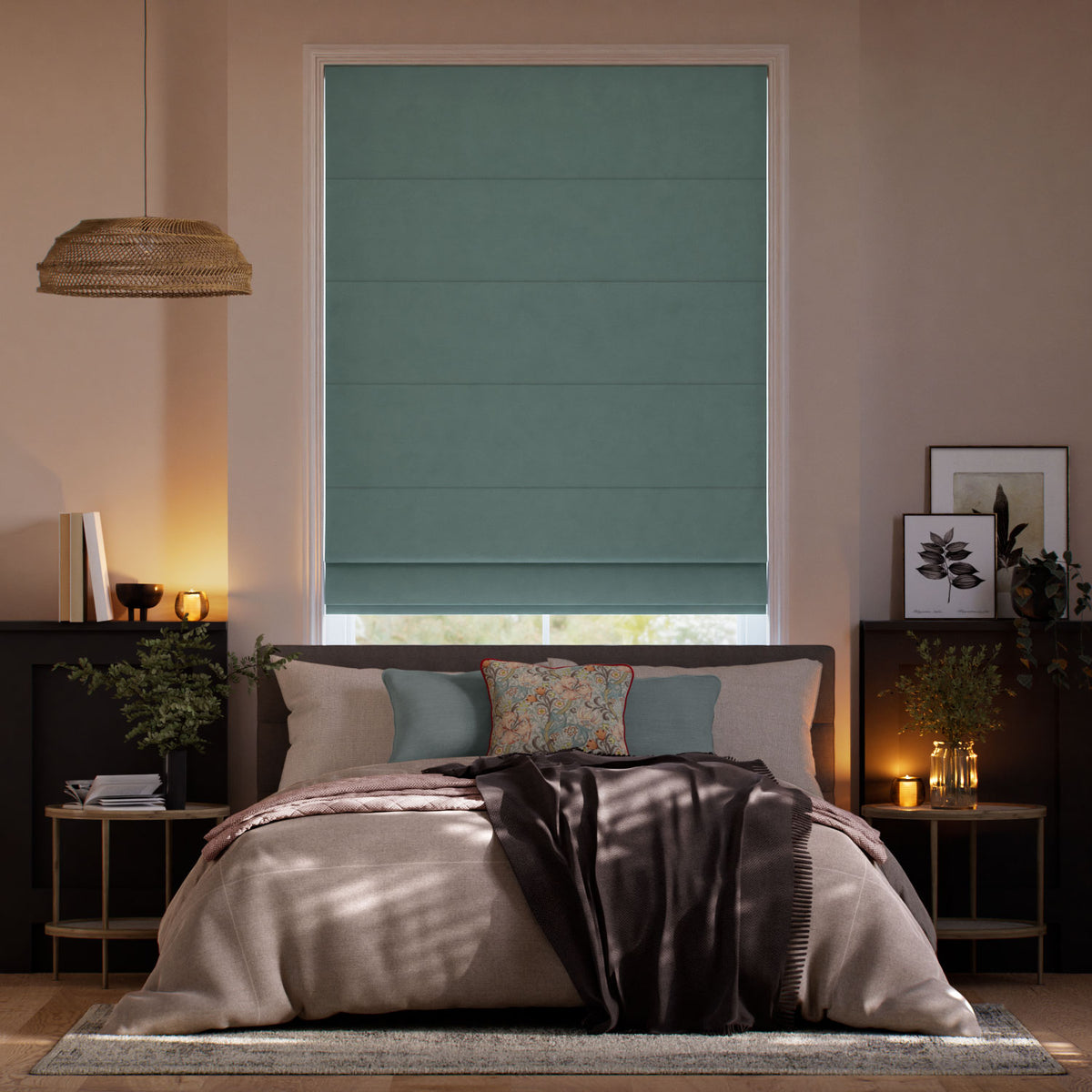 Colorized Cambridge Velvet Blackout Opal Roman Blind 7866