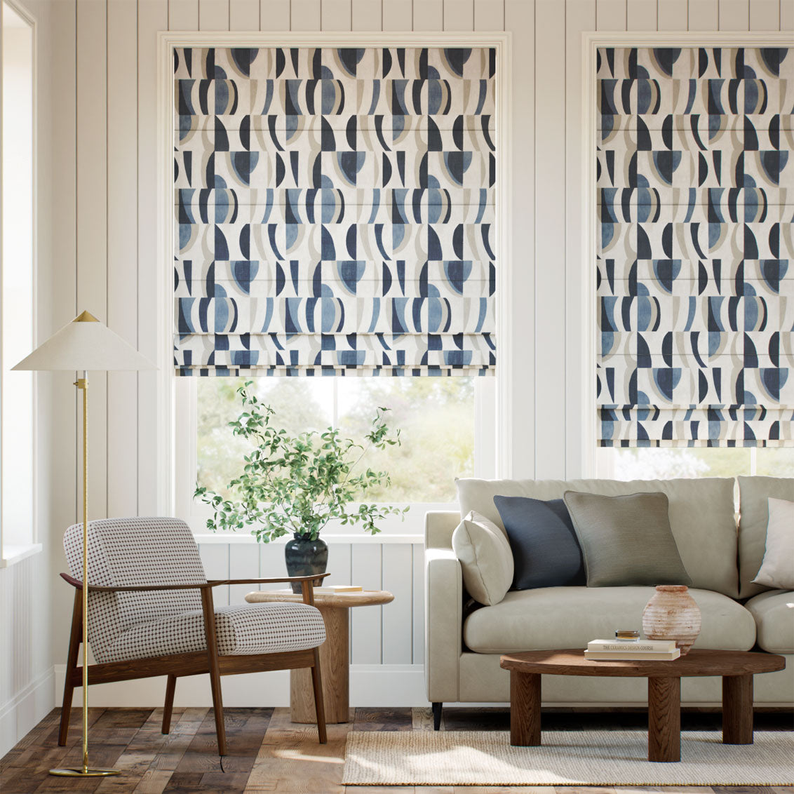 Colorized Torillo Denim & Sand Roman Blind 7873