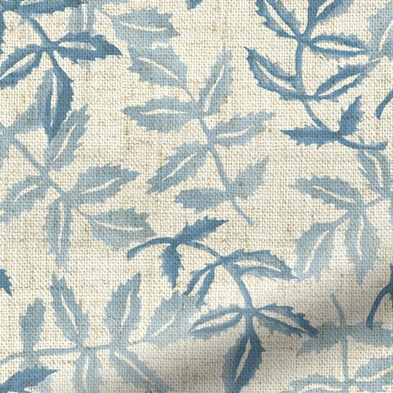 ColorizedZoom Rosehip Leaf Blue Curtains 5460