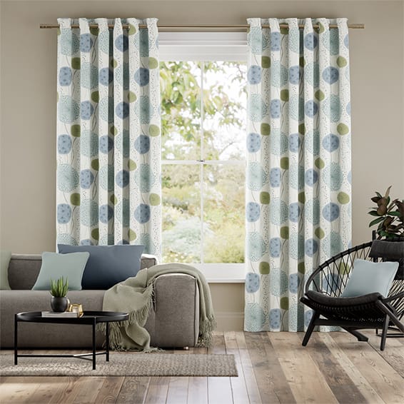 Colorized Gardenia Inky Blue Curtains 5701
