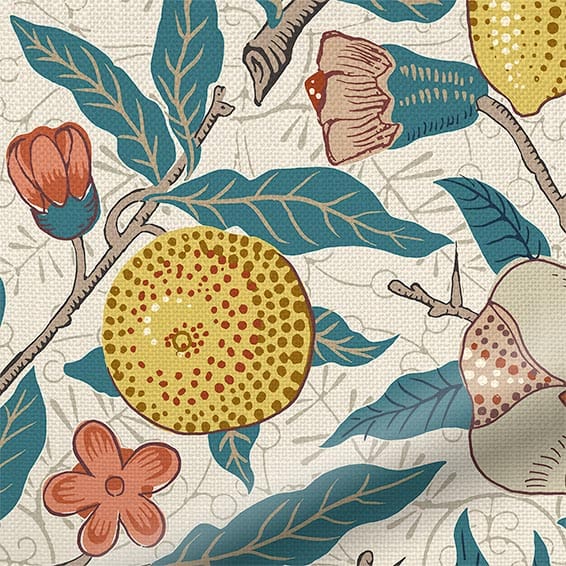 ColorizedZoom William Morris Fruit Citrus Curtains 5817