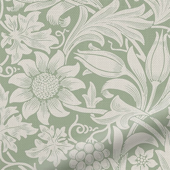 ColorizedZoom William Morris Sunflower Soft Green Curtains 5830