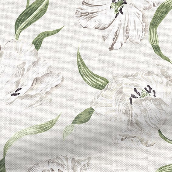 ColorizedZoom Dancing Tulip Fields Cream Curtains 5838