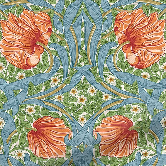 ColorizedZoom William Morris Pimpernel Clementine  Curtains 5904