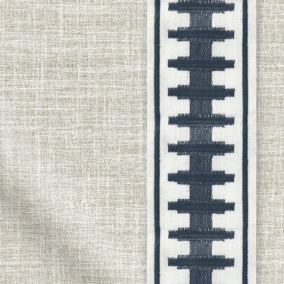 ColorizedZoom Arlo Oatmeal & Ascott Indigo Curtains 5925