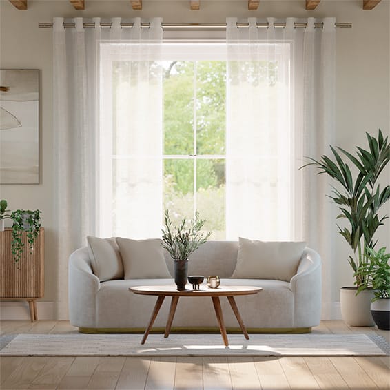 Colorized Lucid Voile White Curtains 5935