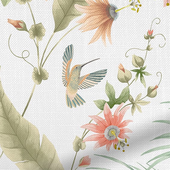 ColorizedZoom Hummingbird Vintage Pink Curtains 6038