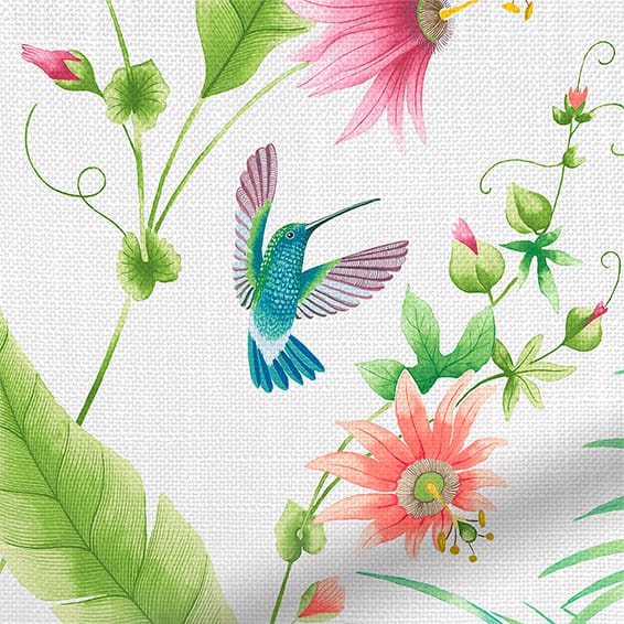 ColorizedZoom Hummingbird Tropical Curtains 6037