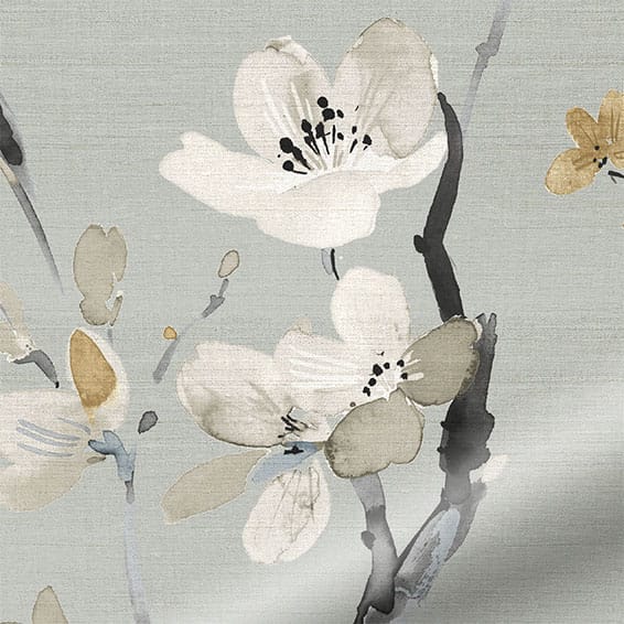 ColorizedZoom Fuji Blossom Faux Silk Powder & Gold Curtains 6102