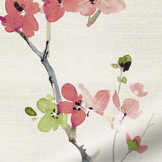 ColorizedZoom Fuji Blossom Faux Silk Sunset Pink Curtains 6103