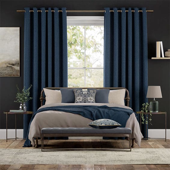 Colorized Delphi Chenille Weave Cobalt Blue Curtains 6147