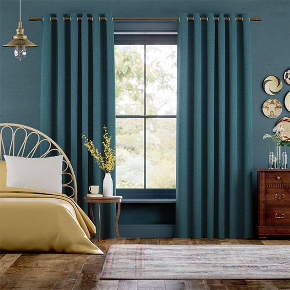 Colorized Delphi Chenille Weave Agean Blue Curtains 6144