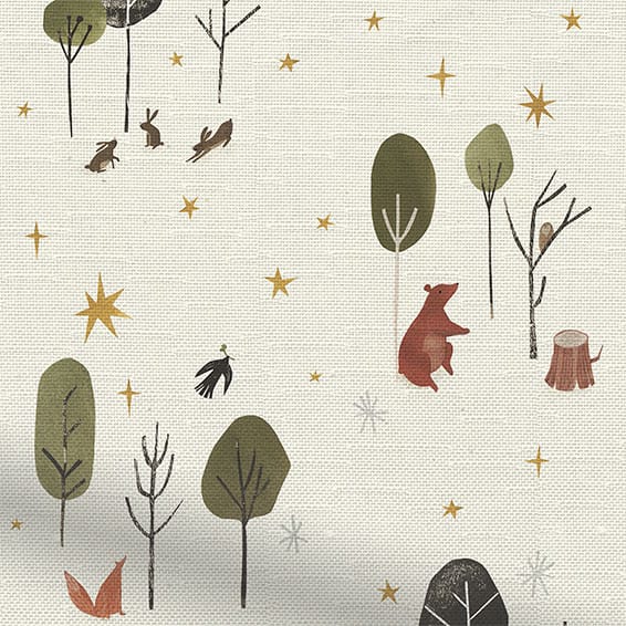 ColorizedZoom Molly Bear & Friends Natural Curtains 6177
