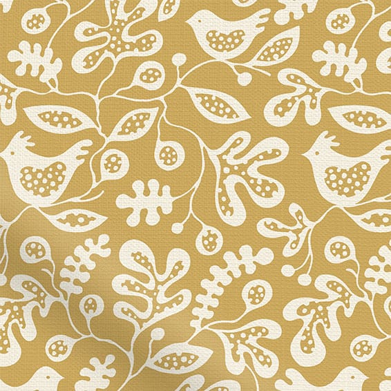 ColorizedZoom Tweets & Berries Dijon Curtains 6209