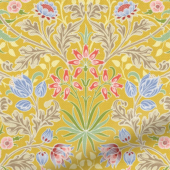 ColorizedZoom William Morris Hyacinth Saffron Curtains 6258