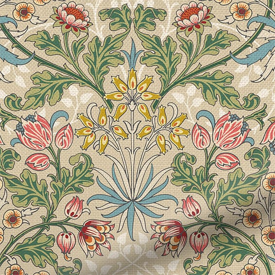 ColorizedZoom William Morris Hyacinth Natural Curtains 6255