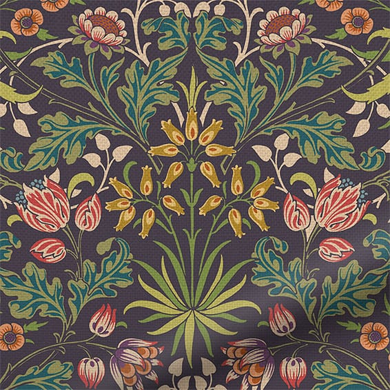 ColorizedZoom William Morris Hyacinth Plum Curtains 6256