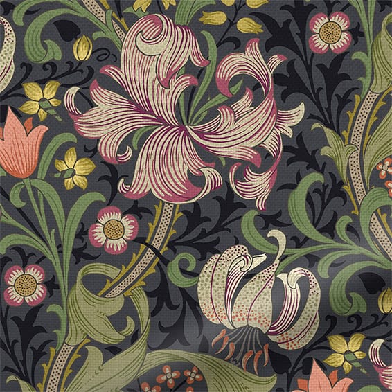 ColorizedZoom William Morris Golden Lily Dusk Curtains 6262