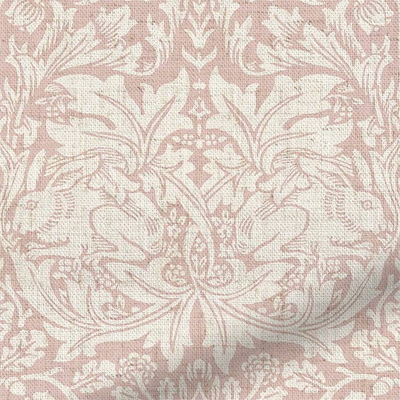 ColorizedZoom William Morris Brother Rabbit Soft Pink Curtains 6273