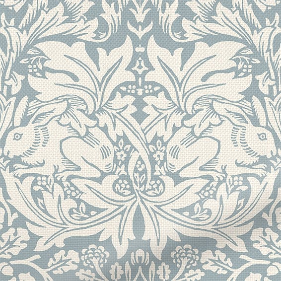 ColorizedZoom William Morris Brother Rabbit Blue Grey  Curtains 6270