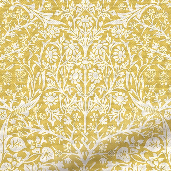 ColorizedZoom William Morris Blackthorn Saffron Curtains 6279