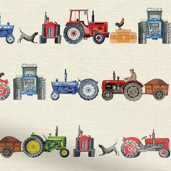 ColorizedZoom Tractors Multi Curtains 6298