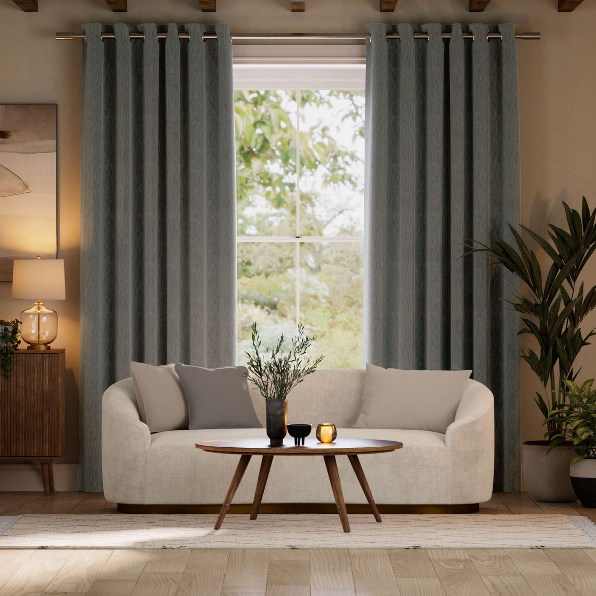Colorized Grenada Blackout Charcoal Curtains 6351