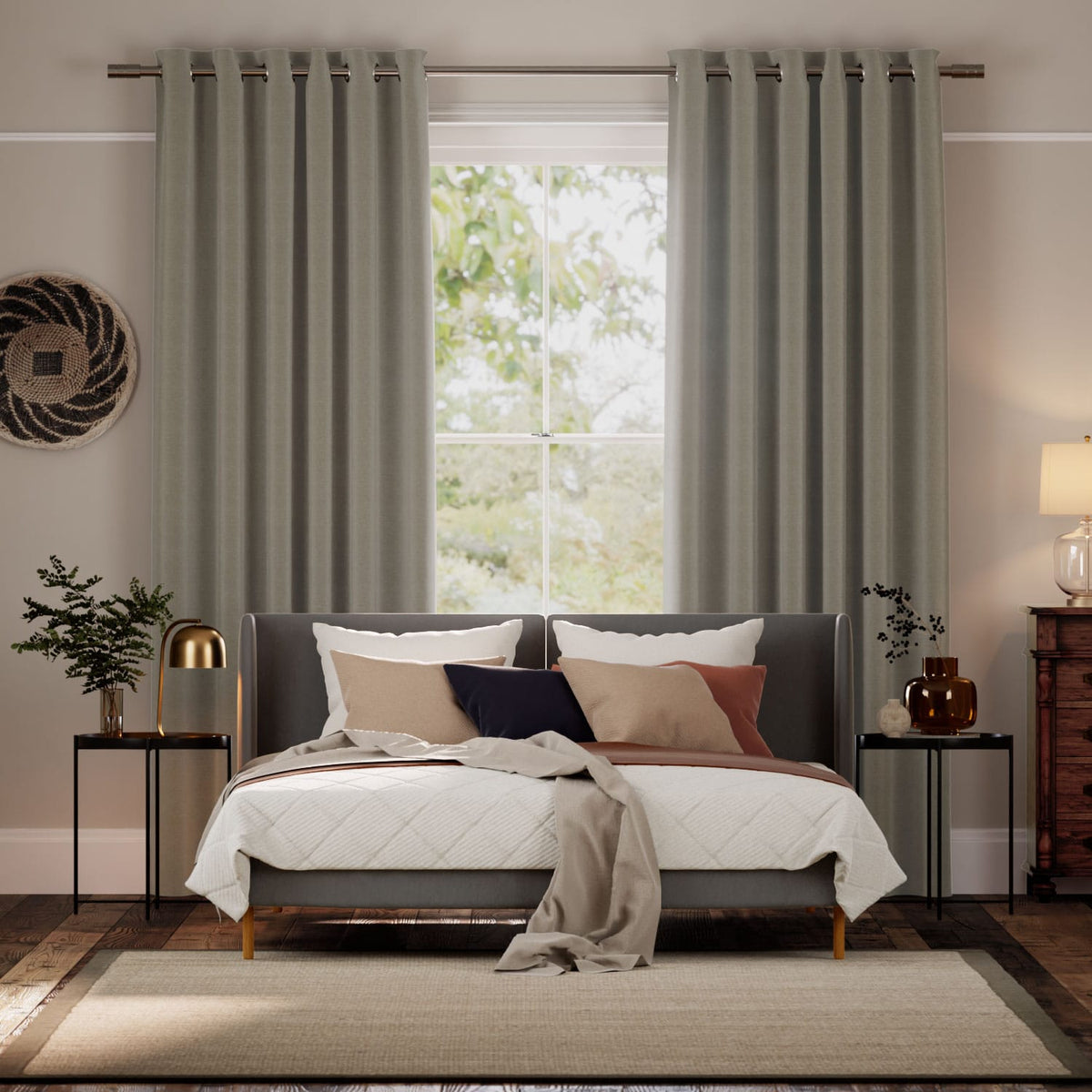 Colorized Denver Blackout Earth Grey Curtains 6356