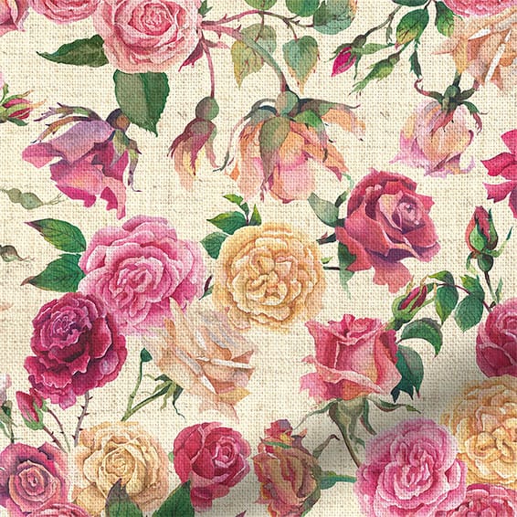 ColorizedZoom Roses All My Life Pink Curtains 6430
