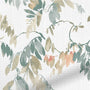 ColorizedZoom Watercolour Canopy Apricot & Sage Curtains 6473