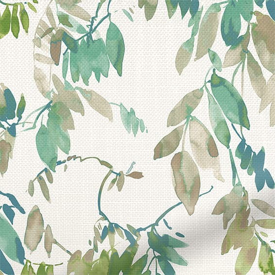 ColorizedZoom Watercolour Canopy Leaf Green Curtains 6474
