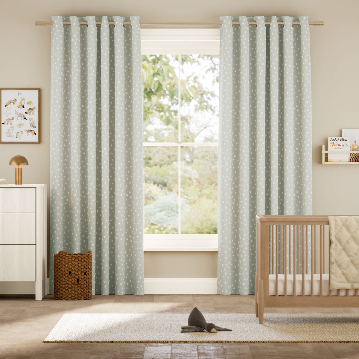 Colorized Dotty Dots Dove Curtains 6491