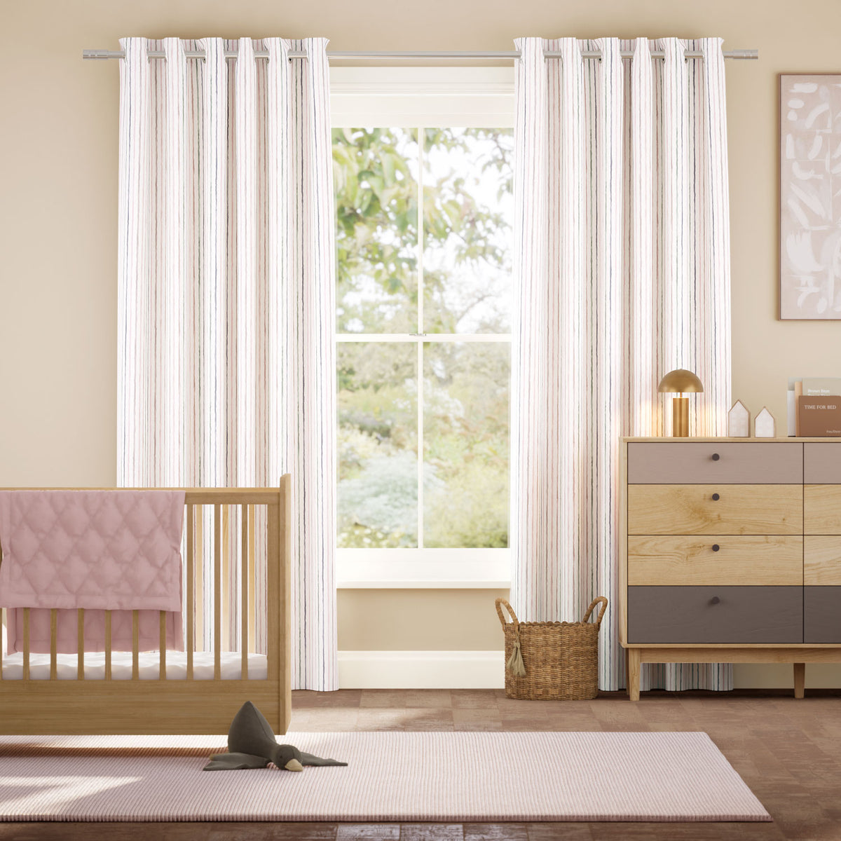 Colorized Suki Stripe Blossom Curtains 6497