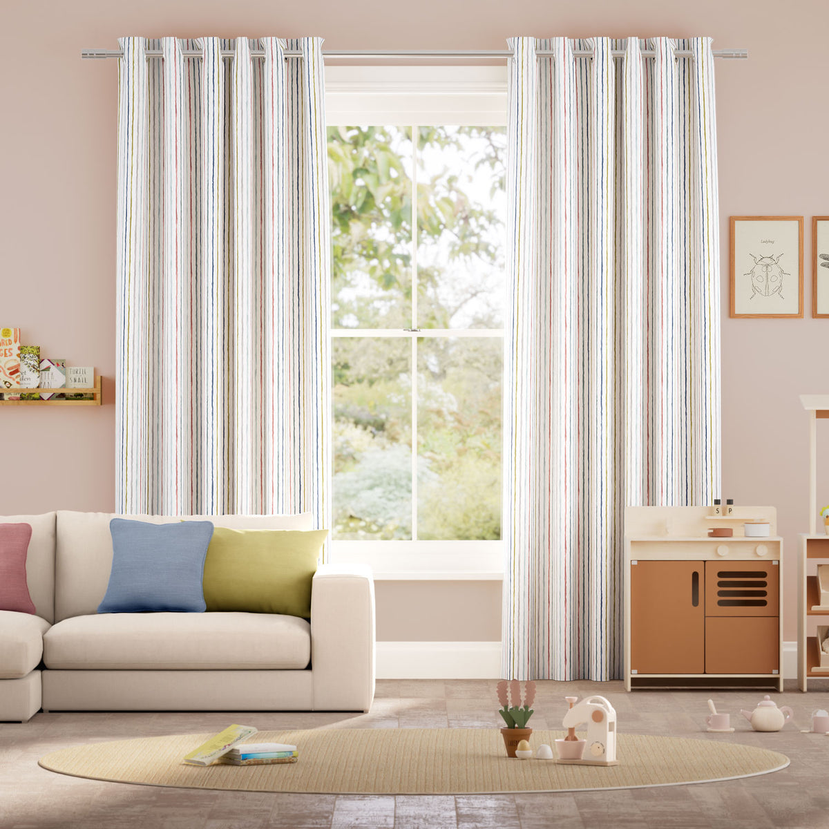 Colorized Suki Stripe Mineral Curtains 6503