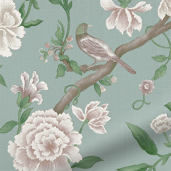 ColorizedZoom Porcelain Garden Morning Green Curtains 6557