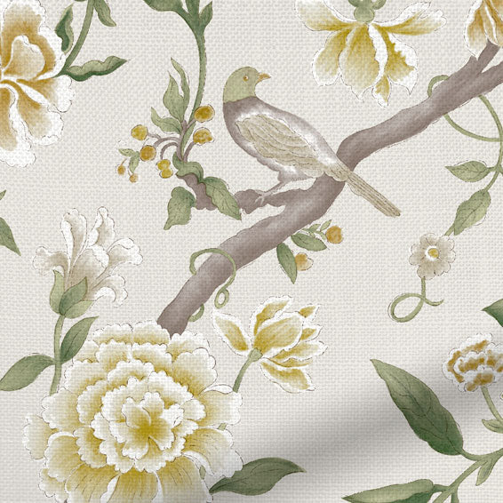 ColorizedZoom Porcelain Garden Warm Yellow Curtains 6559