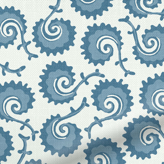 ColorizedZoom Fern Frond Sea Waves Curtains 6567