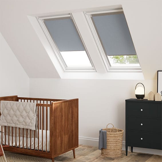 ColorizedZoom Expressions Fjord Blue Blackout Blind for VELUX ® Windows 8248