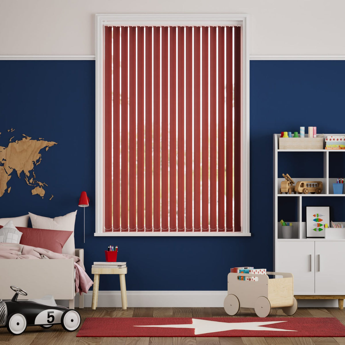 Colorized Valencia Sangria Vertical Blind 8311