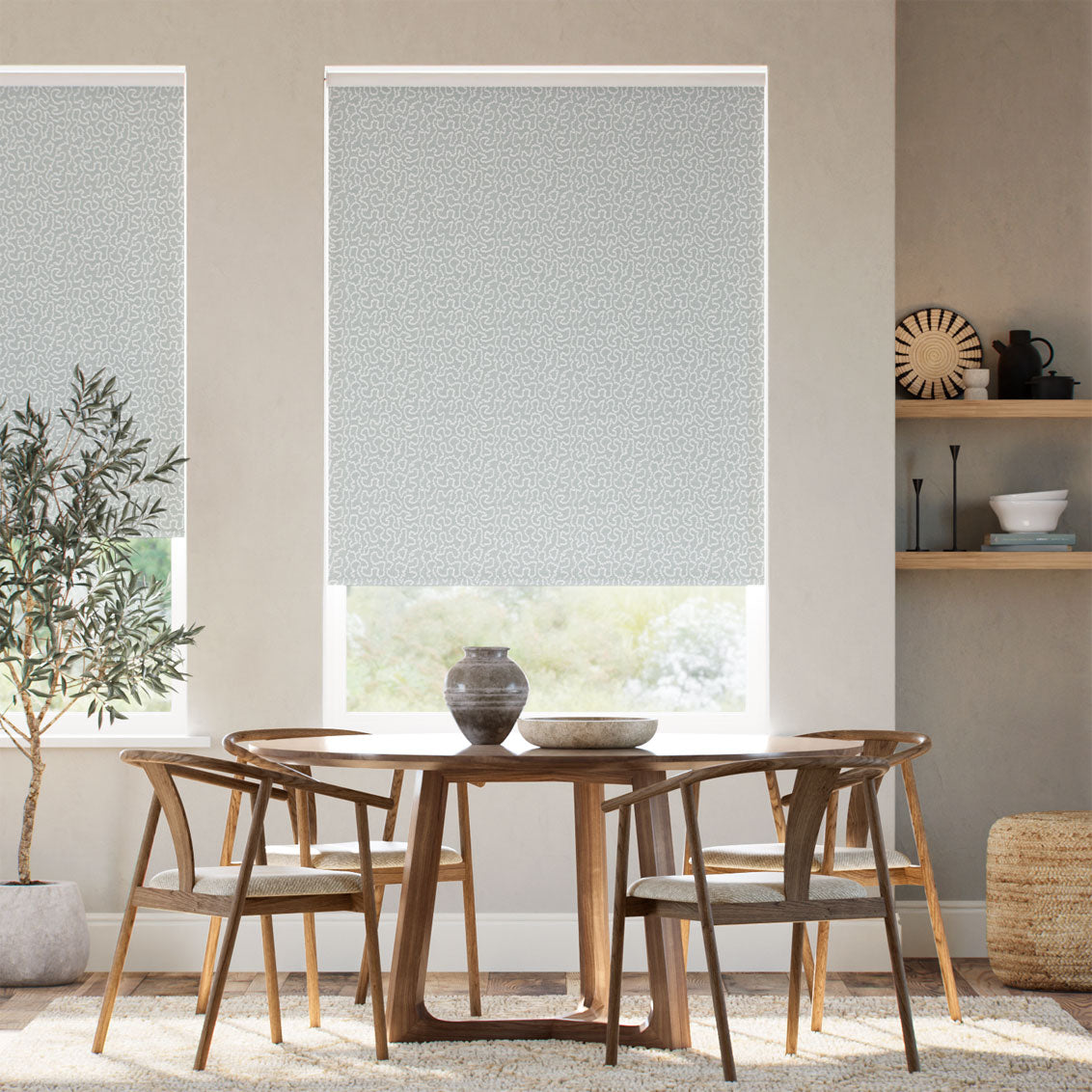 Colorized Twist2Go Choices Carina Jacquard Winter Blue Roller Blind 9179