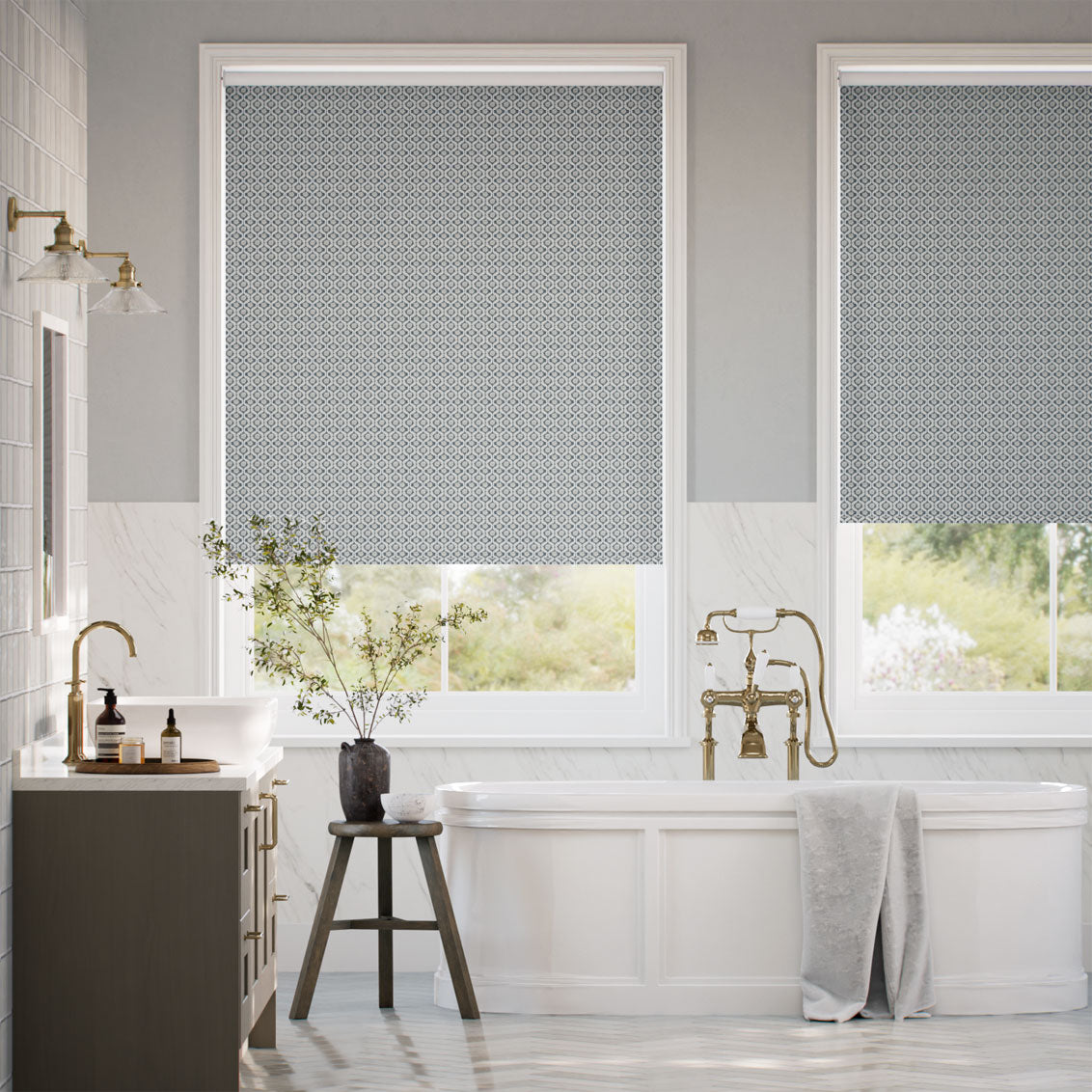 Colorized Twist2Go Giverny Slate Roller Blind 9233