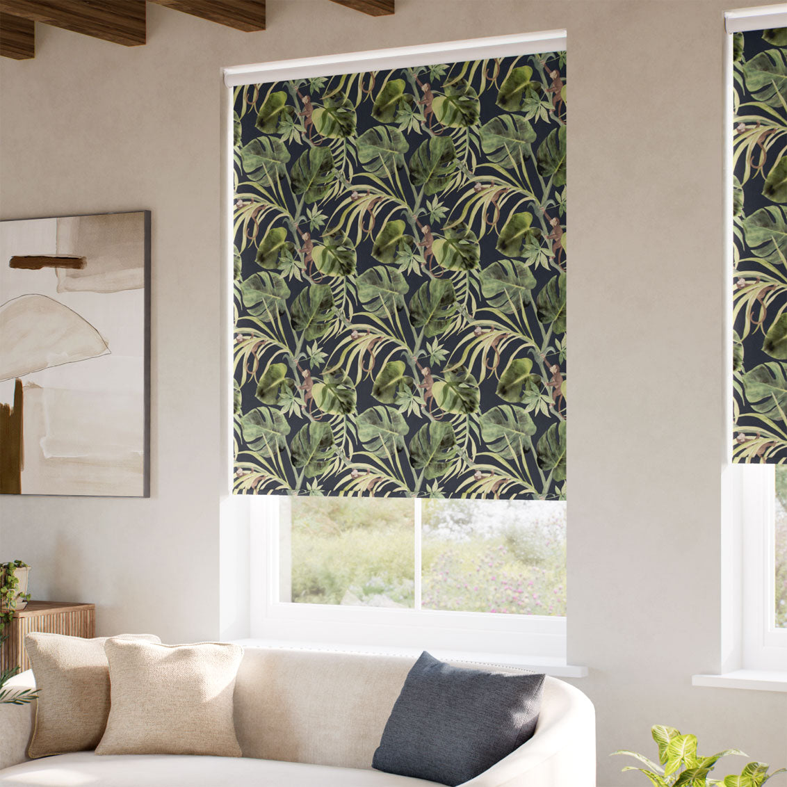 ColorizedZoom Twist2Go Monkey Business Slate Roller Blind 9240