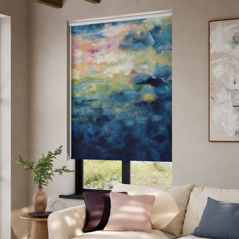 ColorizedZoom Twist2Go Nairobi Sky Blue Roller Blind 9242