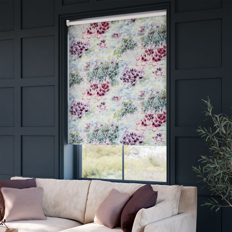 ColorizedZoom Twist2Go Fiore Soft Blue Magenta Roller Blind 9271