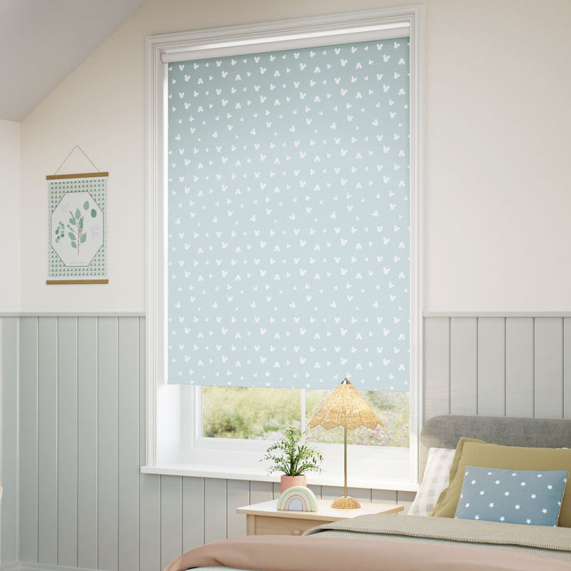 ColorizedZoom Twist2Go Mickey Spots Blackout Sky Blue Roller Blind 9279