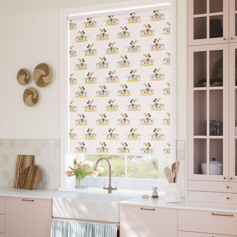 ColorizedZoom Minnie On The Move Blackout Blush Roller Blind 9296